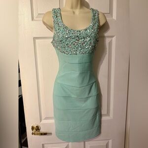 Deb Vintage Bandage bodycon style dress with crystal top size Med